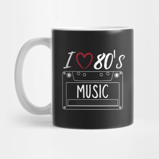 I Love 80's Eighties Music Retro Vintage Style Cassette Tape Mug